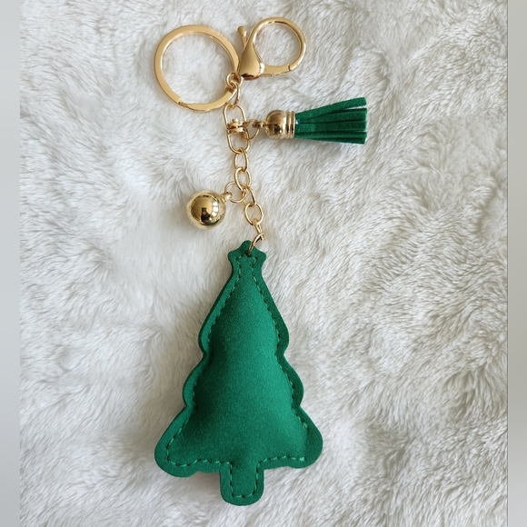 Christmas Tree Keychain with Gold Accents - Picture 3 of 3
